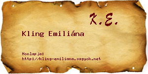 Kling Emiliána névjegykártya